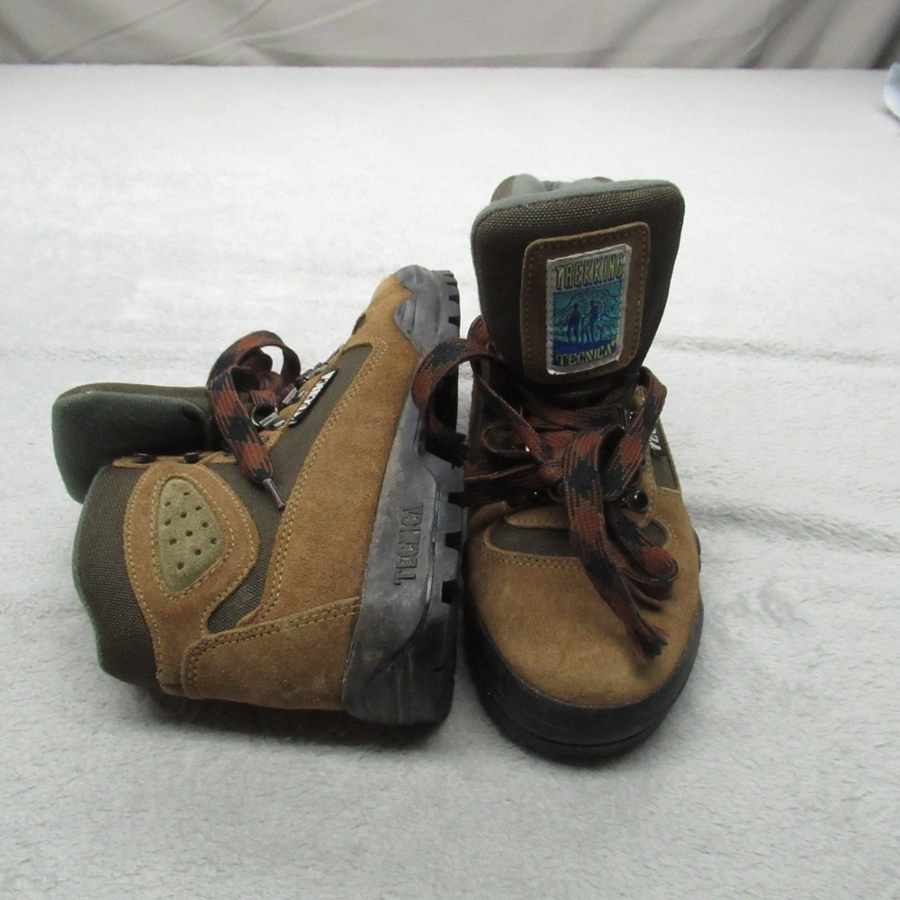 Tecnica Mesa Women? Hiking Boots 6 Brown Leather Suede Canvas Trekking Trail VTG